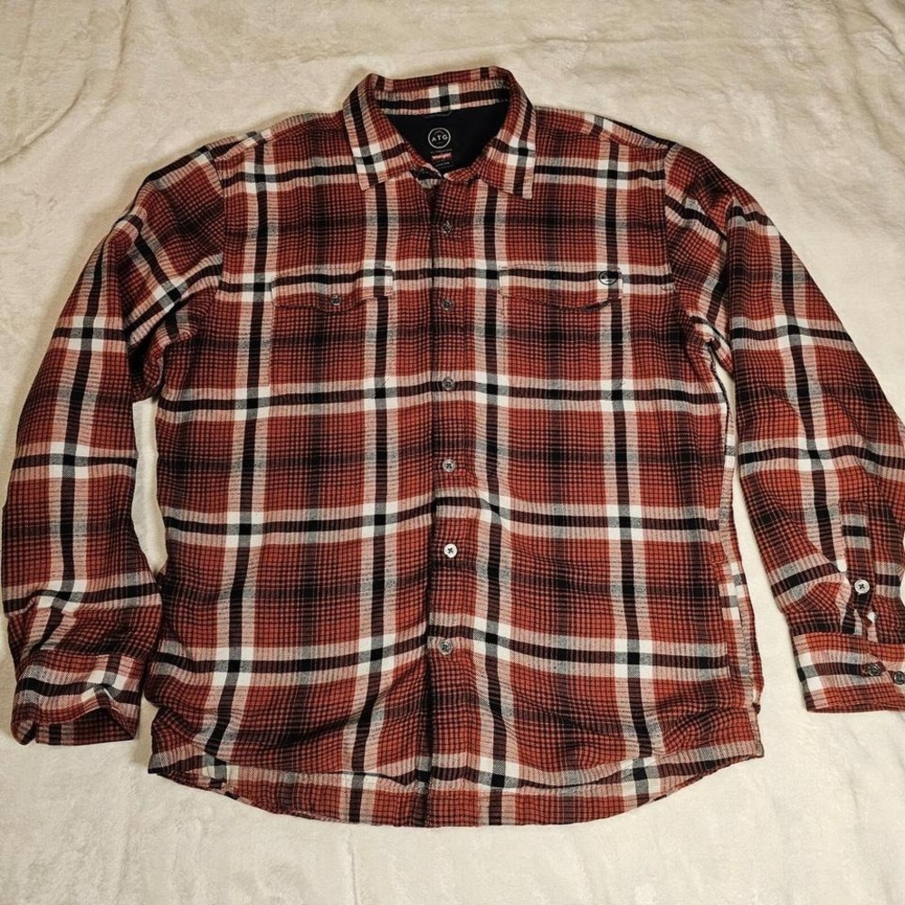 WRANGLER All Terrain Gear Regular Fit Lined Flannel Shirt Size Medium